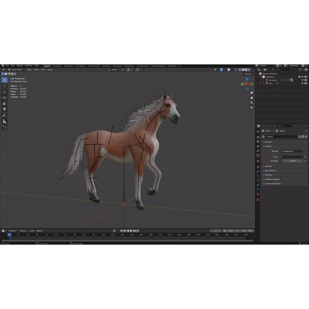 Horse-G6 3D Model – Rigged Animated Character with PBR Textures - View 18