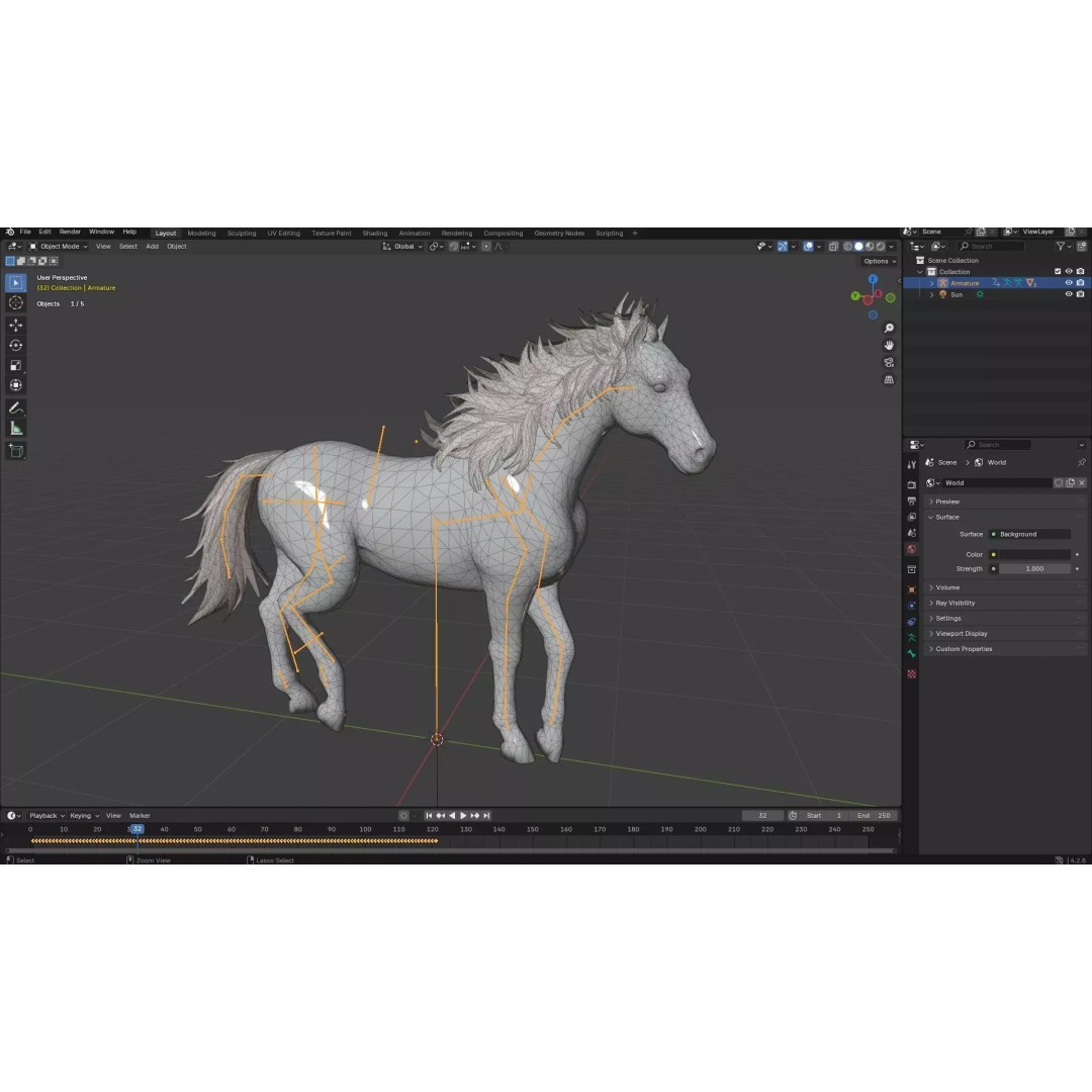 Horse-G6 3D Model – Rigged Animated Character with PBR Textures - View 19