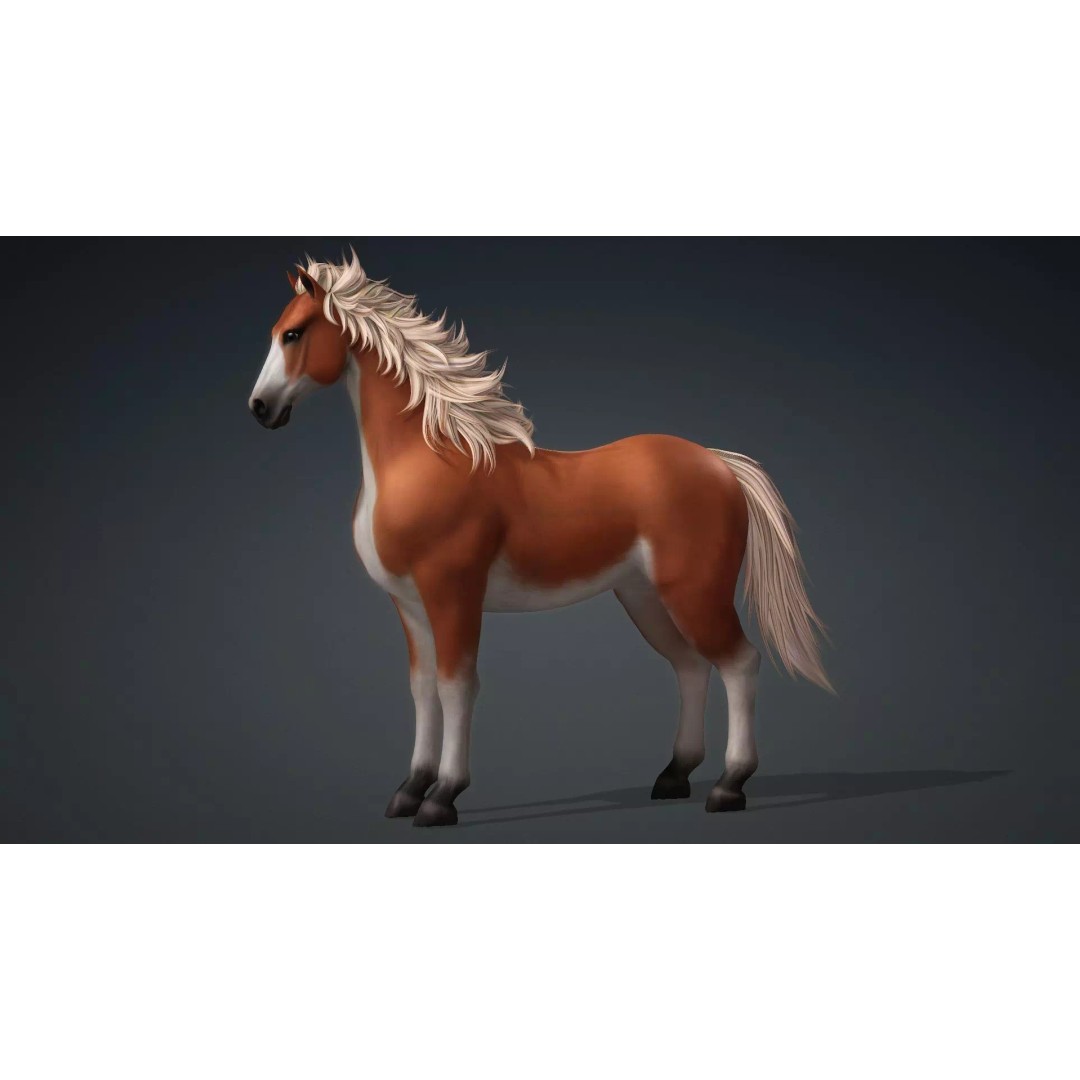 Horse-G6 3D Model – Rigged Animated Character with PBR Textures - View 3