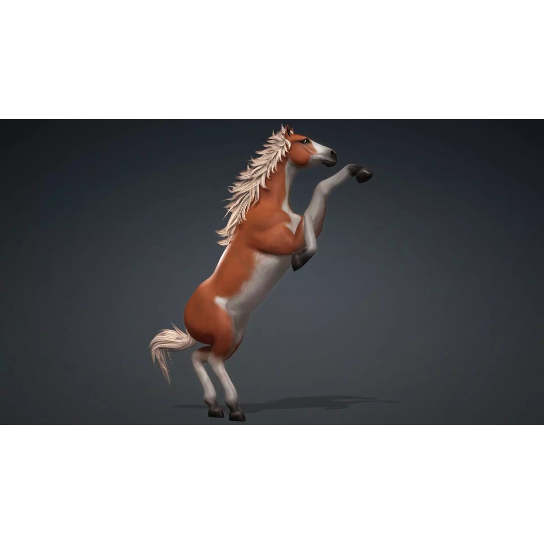 Horse-G6 3D Model – Rigged Animated Character with PBR Textures - View 4