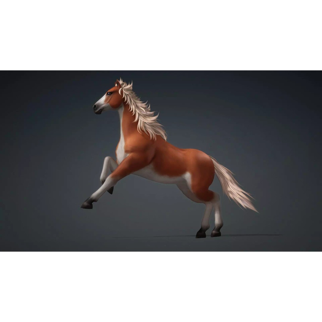 Horse-G6 3D Model – Rigged Animated Character with PBR Textures - View 6