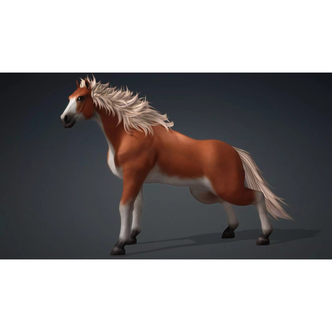 Horse-G6 3D Model – Rigged Animated Character with PBR Textures - View 7