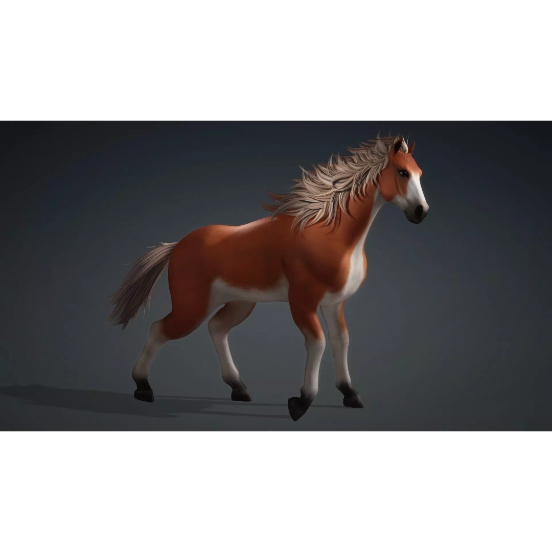 Horse-G6 3D Model – Rigged Animated Character with PBR Textures - View 8