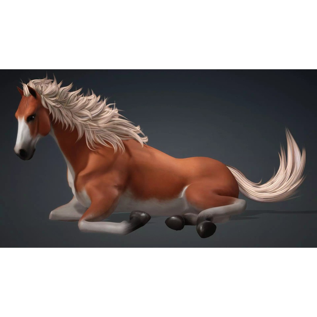 Horse-G6 3D Model – Rigged Animated Character with PBR Textures - View 9