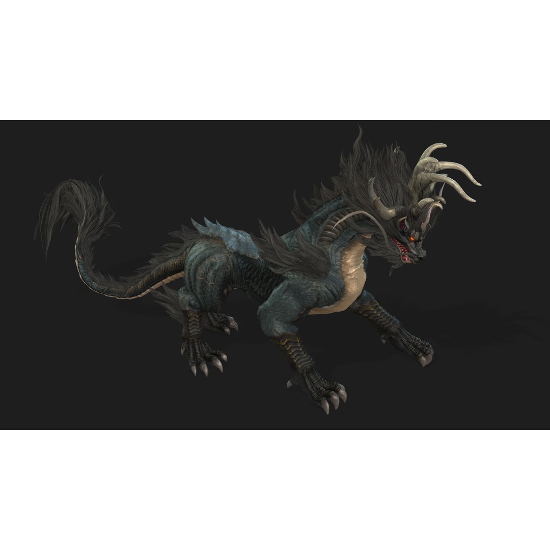 Qilin-C7 3D Model – Rigged Animated Character with PBR Textures, FBX - View 11