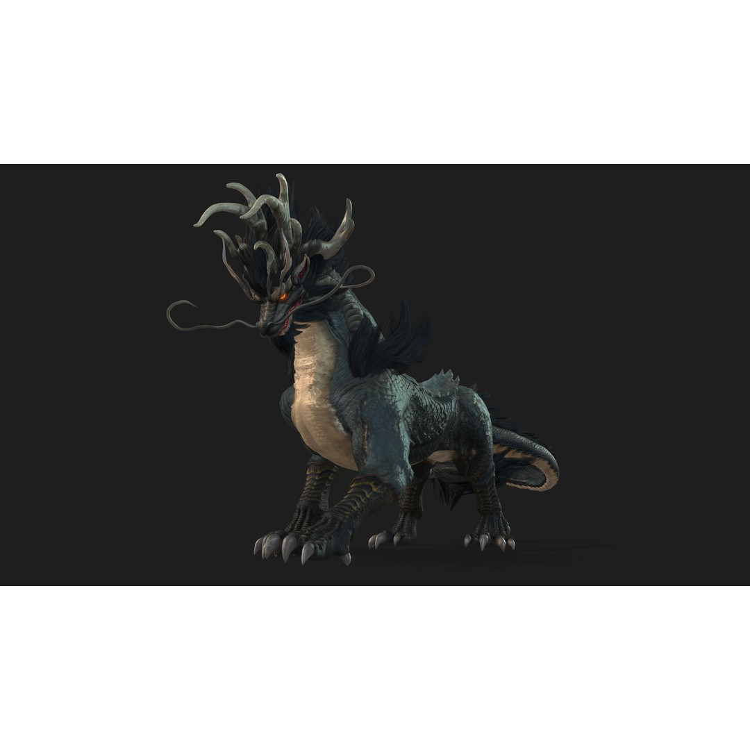 Qilin-C7 3D Model – Rigged Animated Character with PBR Textures, FBX - View 14