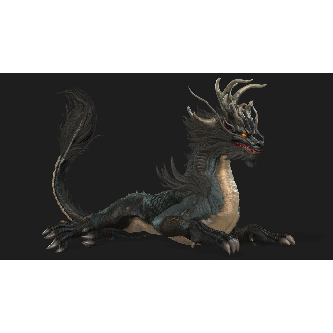 Qilin-C7 3D Model – Rigged Animated Character with PBR Textures, FBX - View 17