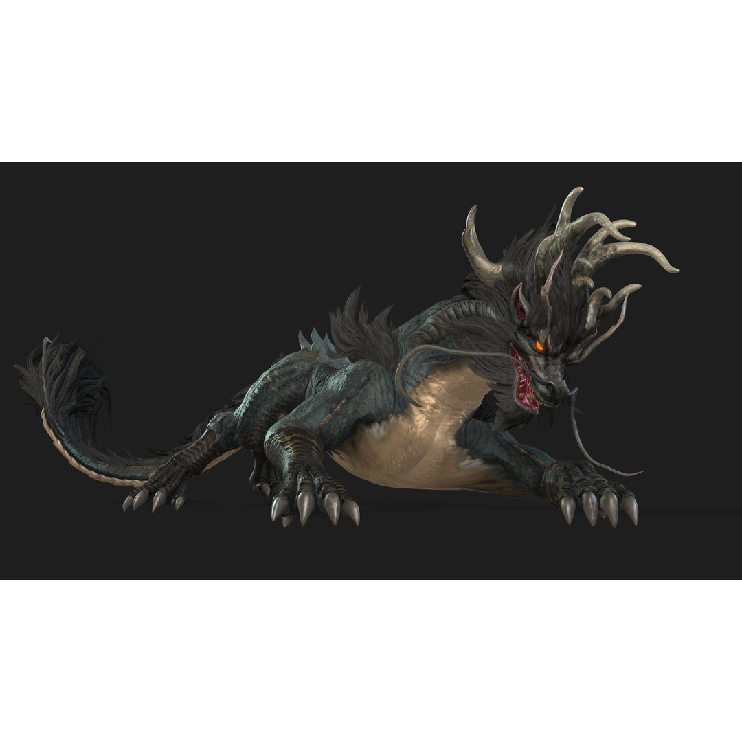 Qilin-C7 3D Model – Rigged Animated Character with PBR Textures, FBX - View 19