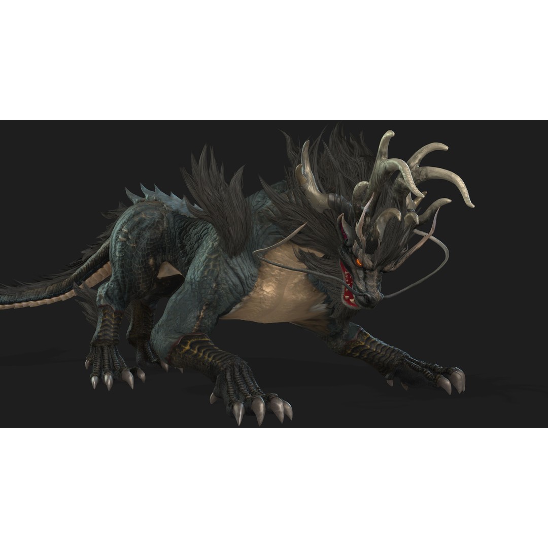 Qilin-C7 3D Model – Rigged Animated Character with PBR Textures, FBX - View 20