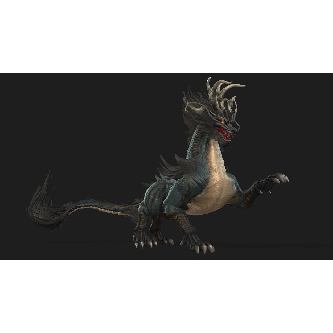 Qilin-C7 3D Model – Rigged Animated Character with PBR Textures, FBX - View 21