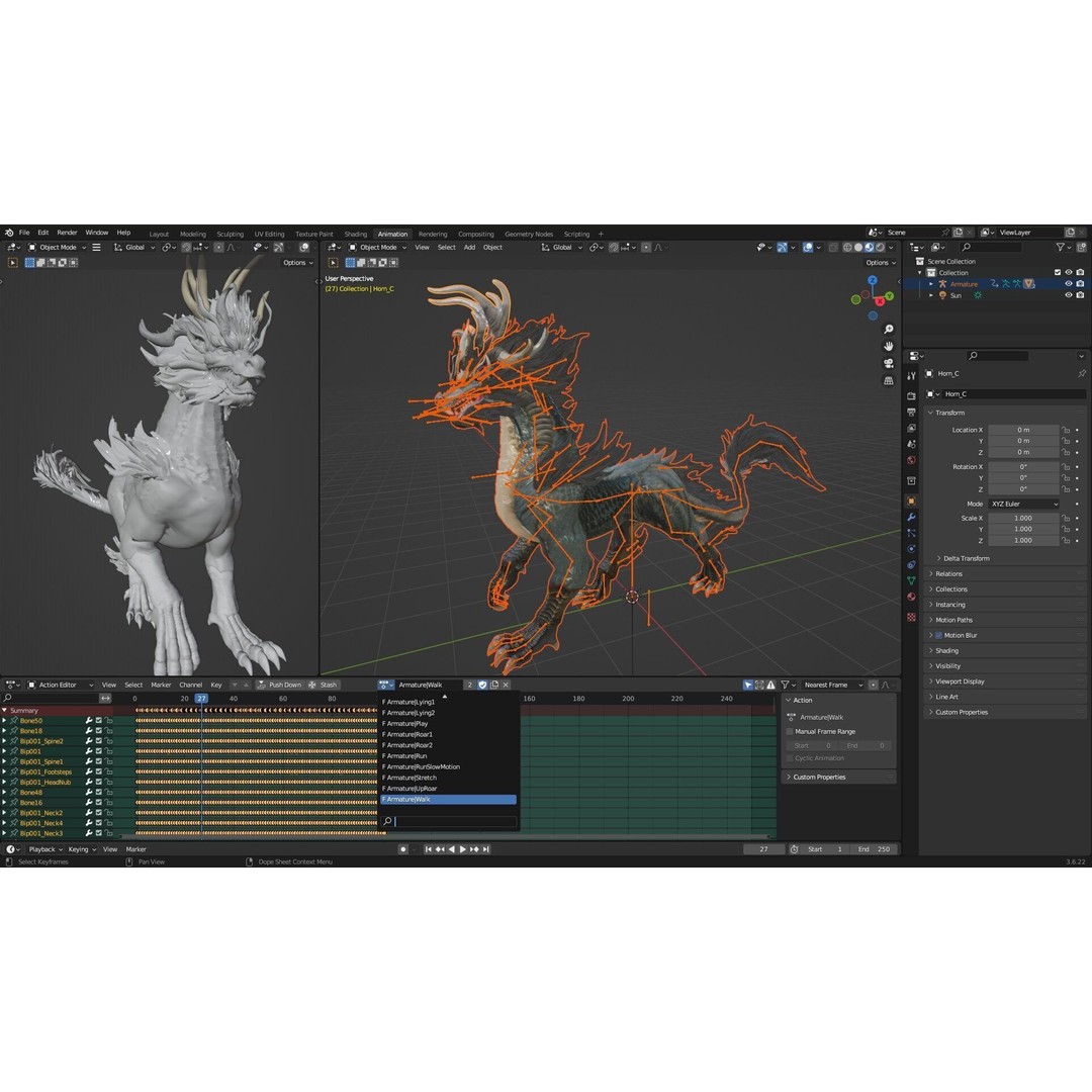 Qilin-C7 3D Model – Rigged Animated Character with PBR Textures, FBX - View 22