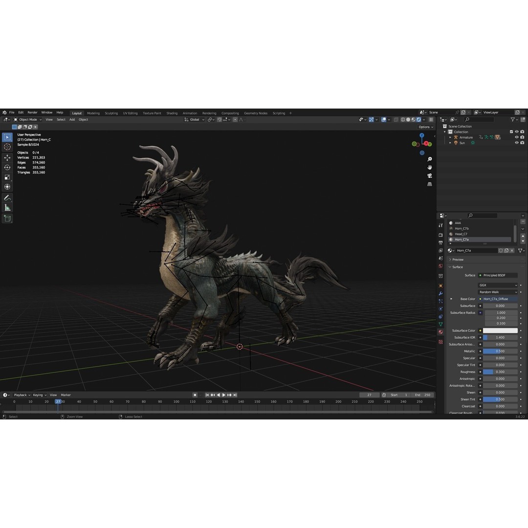 Qilin-C7 3D Model – Rigged Animated Character with PBR Textures, FBX - View 25