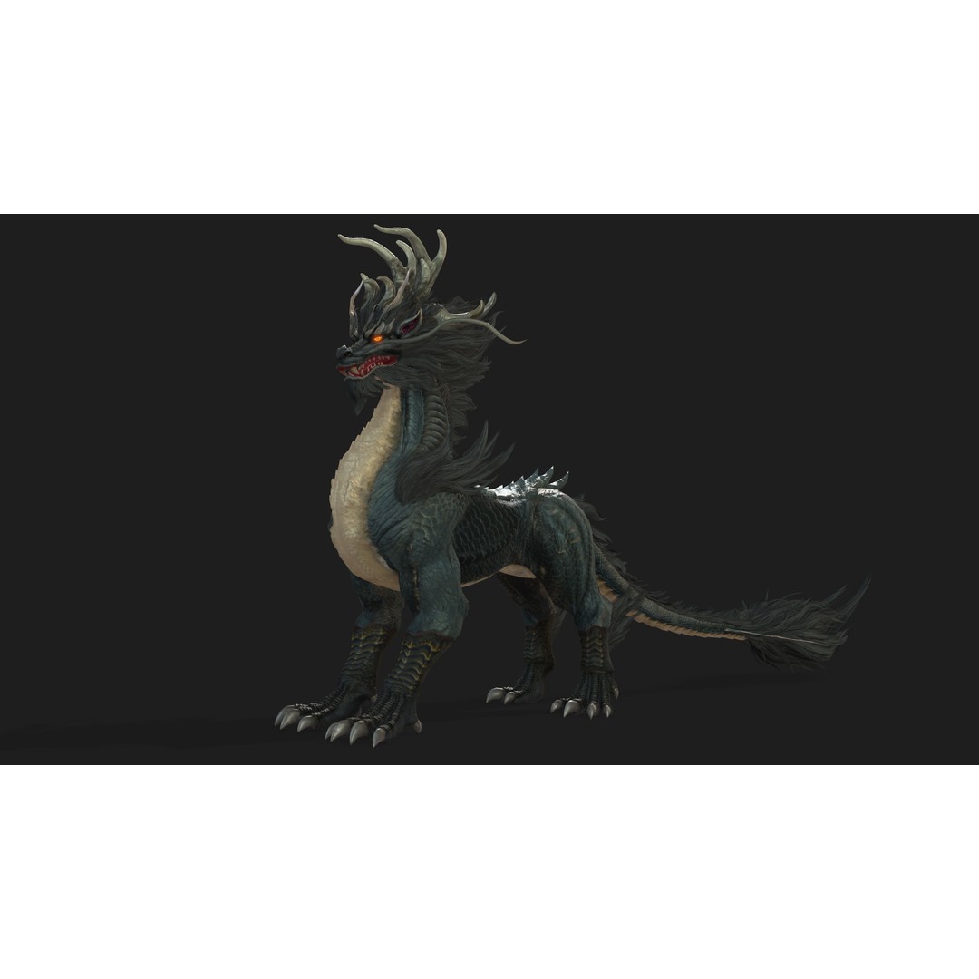 Qilin-C7 3D Model – Rigged Animated Character with PBR Textures, FBX - View 6