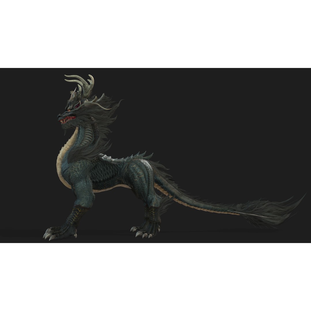 Qilin-C7 3D Model – Rigged Animated Character with PBR Textures, FBX - View 8