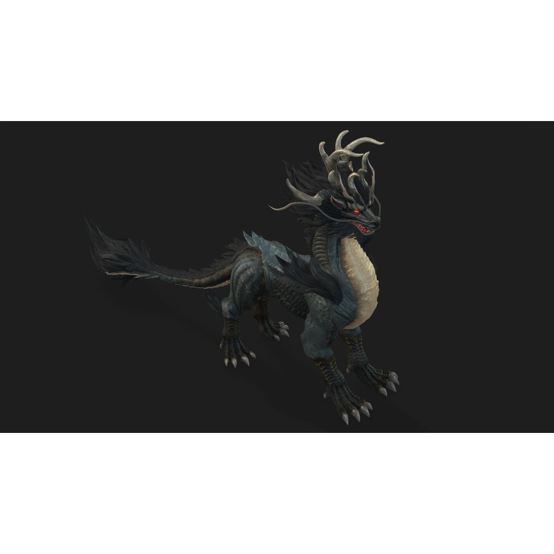 Qilin-C7 3D Model – Rigged Animated Character with PBR Textures, FBX - View 9
