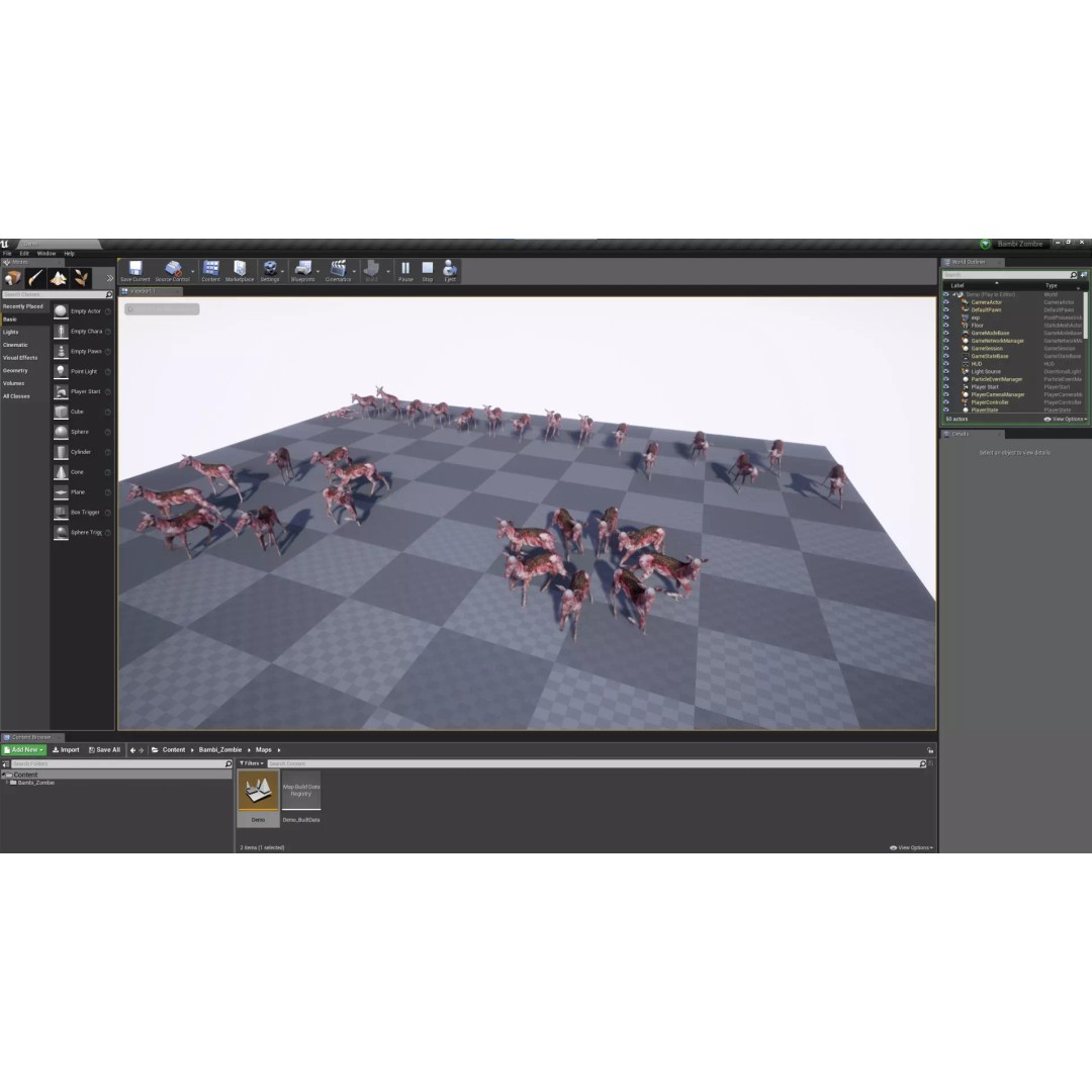 Bambi Zombie 3D Model – Low Poly Creature, Rigged, FBX, Unity, Unreal Engine