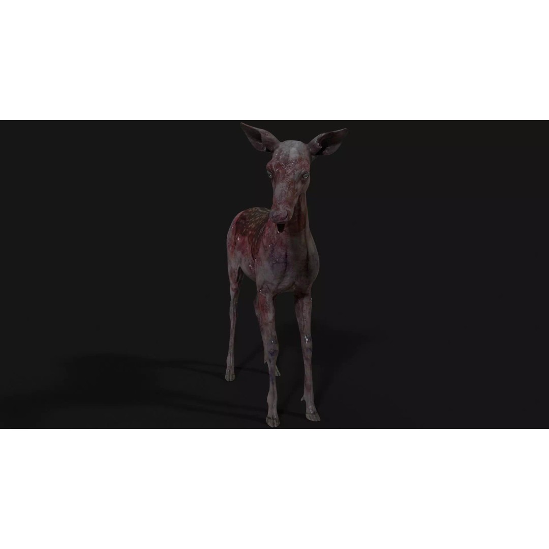Bambi Zombie 3D Model – Low Poly Creature, Rigged, FBX, Unity, Unreal Engine - View 13
