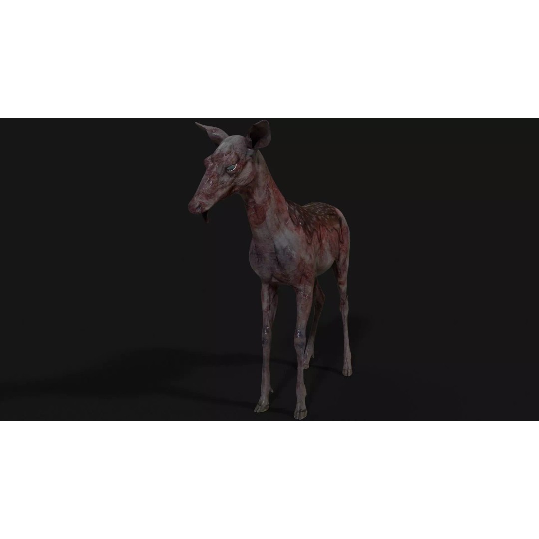 Bambi Zombie 3D Model – Low Poly Creature, Rigged, FBX, Unity, Unreal Engine - View 14