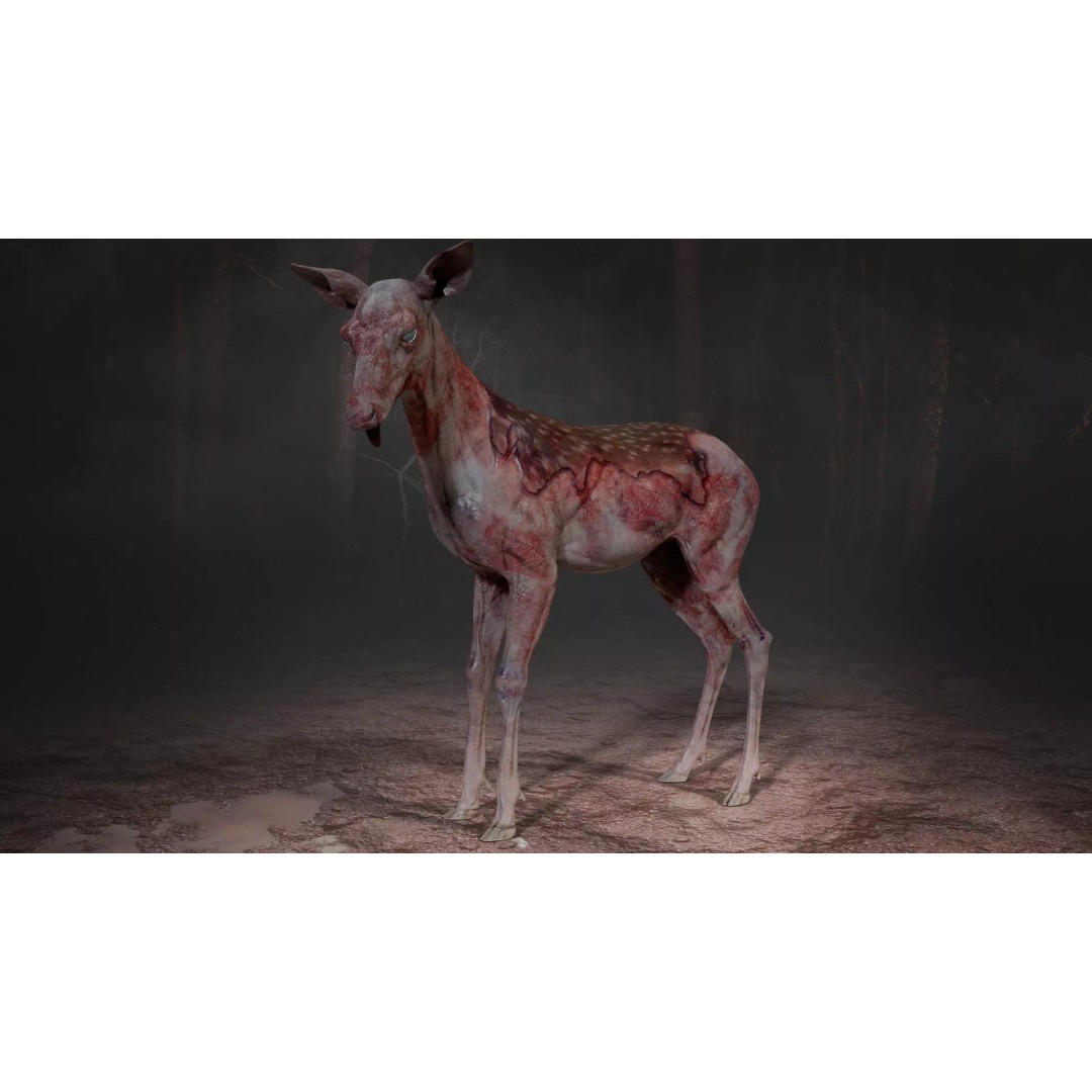 Bambi Zombie 3D Model – Low Poly Creature, Rigged, FBX, Unity, Unreal Engine - View 2