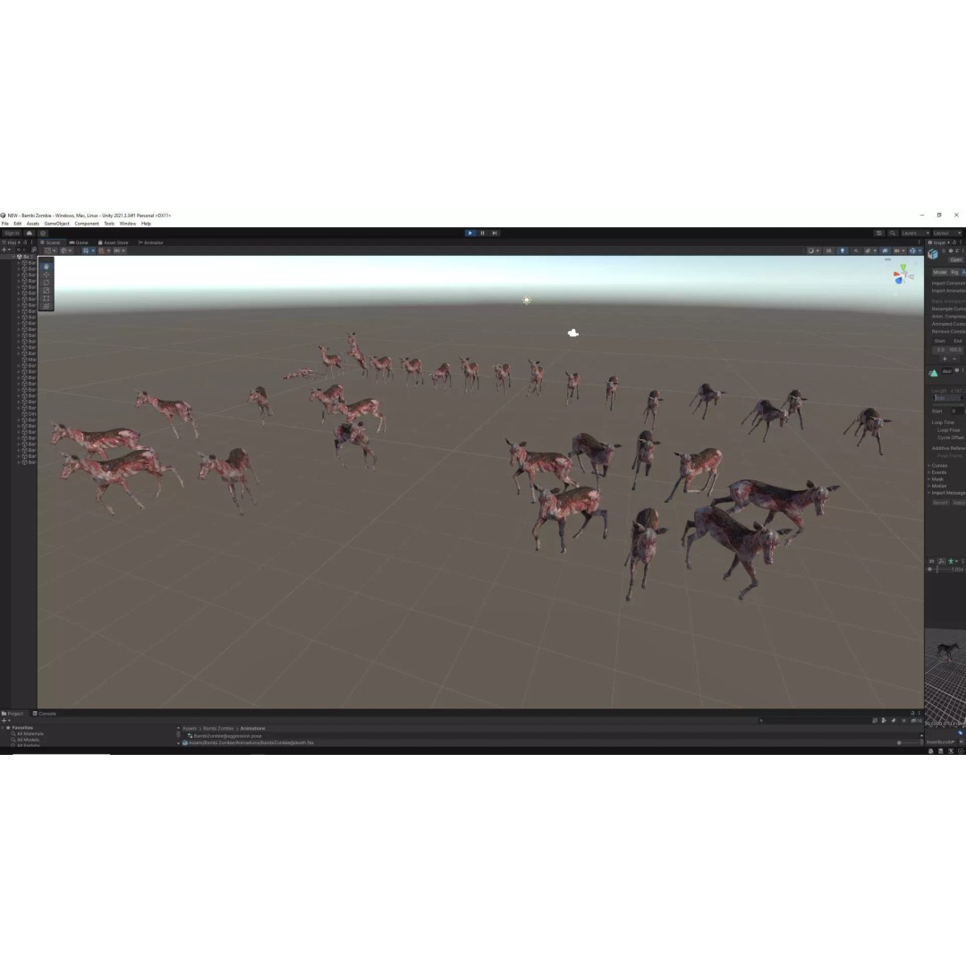 Bambi Zombie 3D Model – Low Poly Creature, Rigged, FBX, Unity, Unreal Engine - View 20