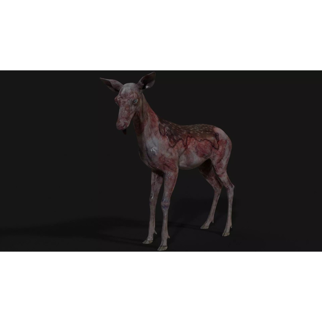 Bambi Zombie 3D Model – Low Poly Creature, Rigged, FBX, Unity, Unreal Engine - View 3