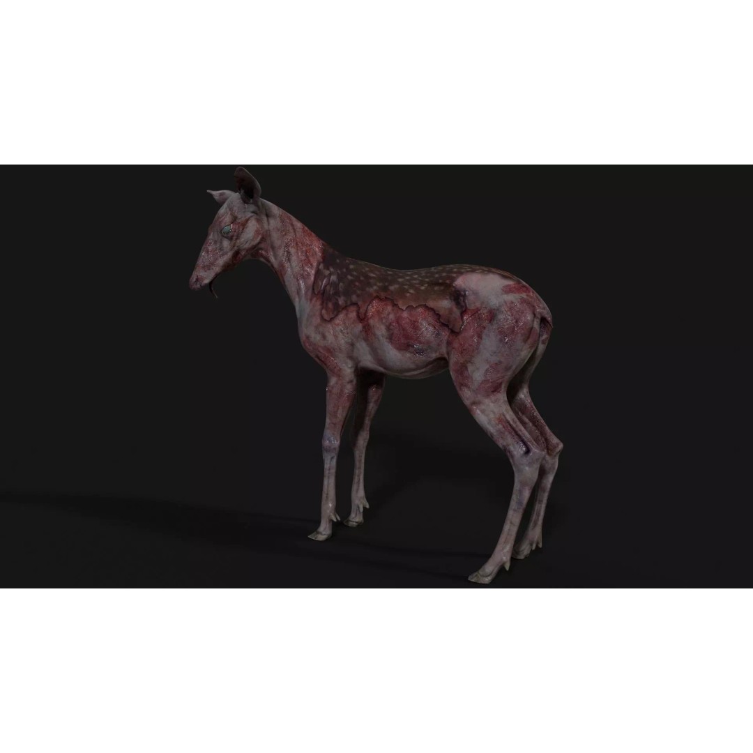 Bambi Zombie 3D Model – Low Poly Creature, Rigged, FBX, Unity, Unreal Engine - View 6