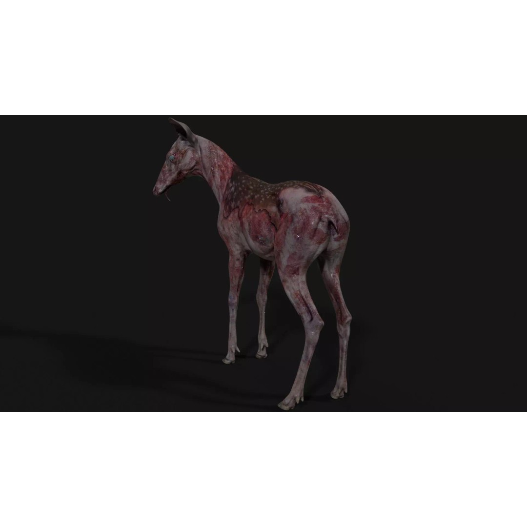 Bambi Zombie 3D Model – Low Poly Creature, Rigged, FBX, Unity, Unreal Engine - View 7