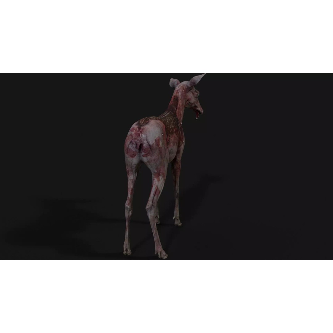 Bambi Zombie 3D Model – Low Poly Creature, Rigged, FBX, Unity, Unreal Engine - View 8