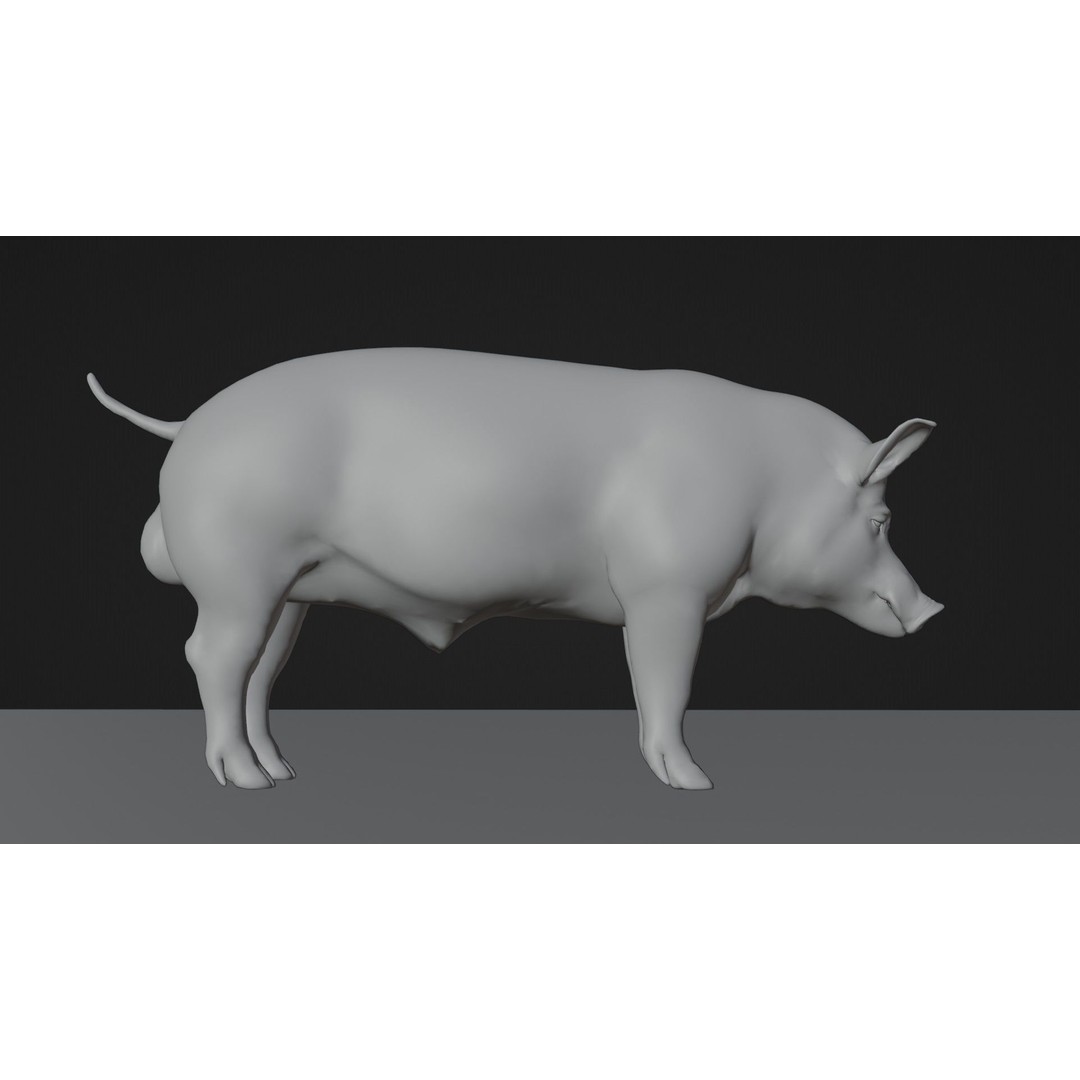 Pig 3D Model – Rigged and Animated Game Asset, FBX - View 10