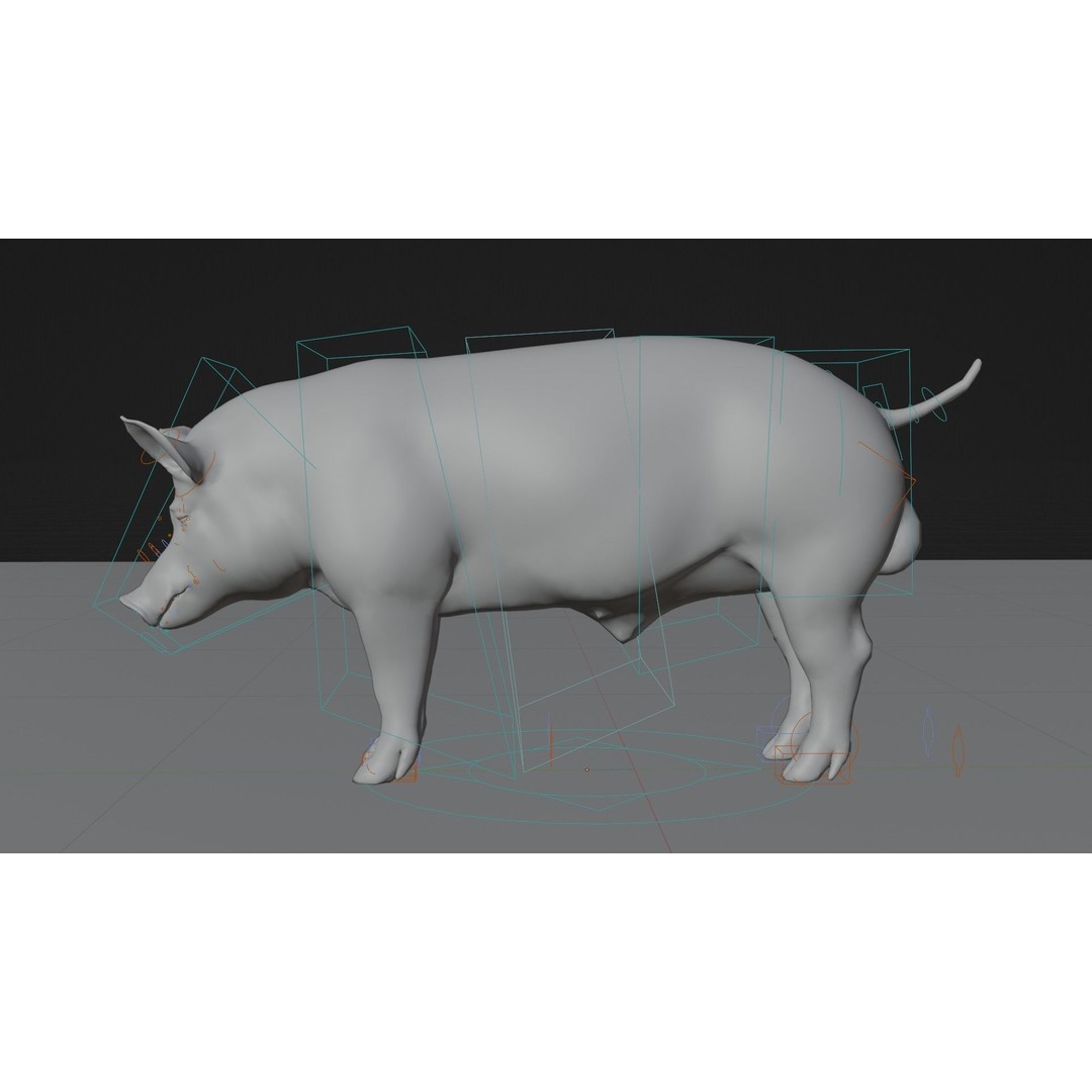 Pig 3D Model – Rigged and Animated Game Asset, FBX - View 11