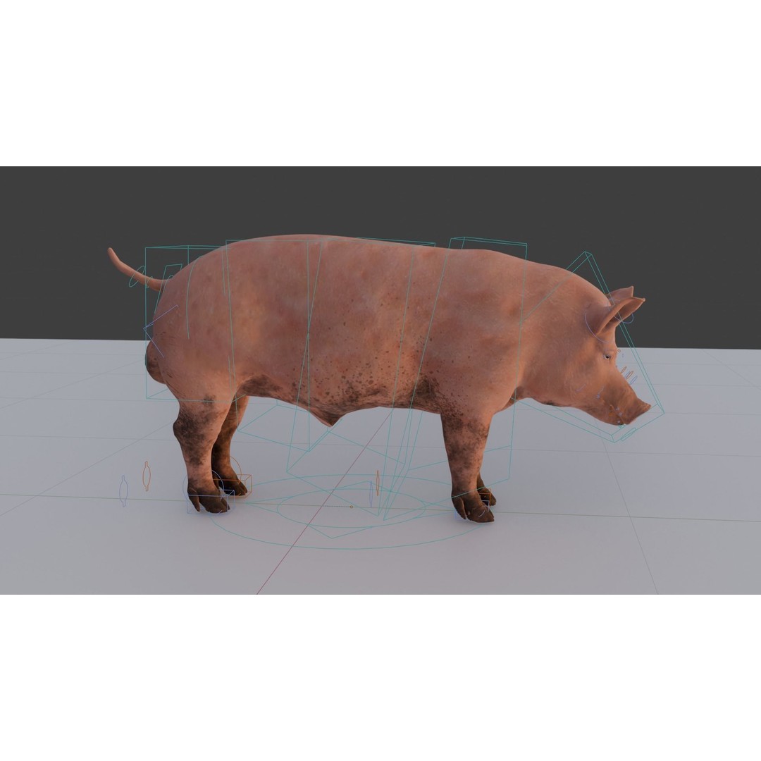 Pig 3D Model – Rigged and Animated Game Asset, FBX - View 9