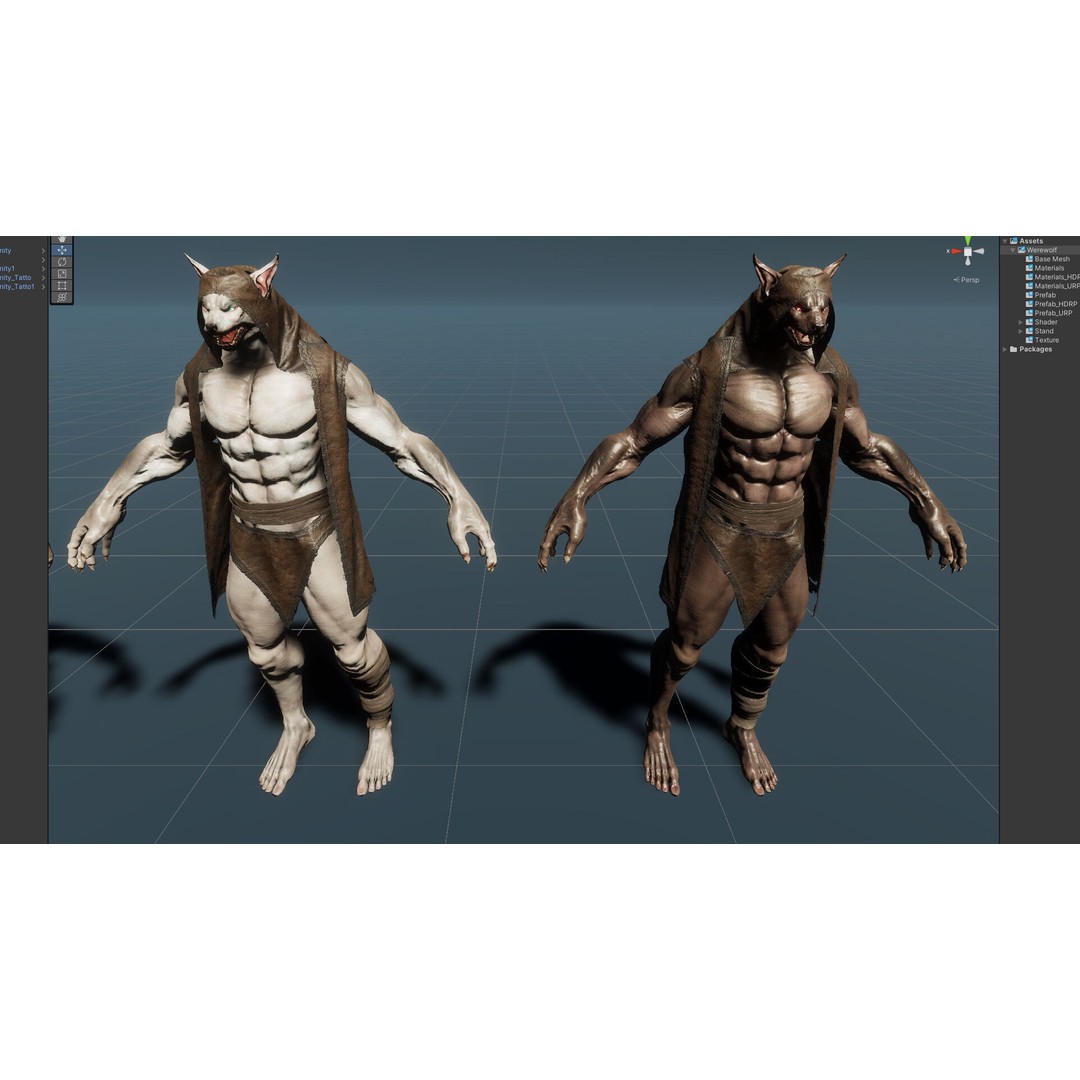 Werewolf 3D Model – Low Poly Game Asset, Fully Rigged, FBX - View 10