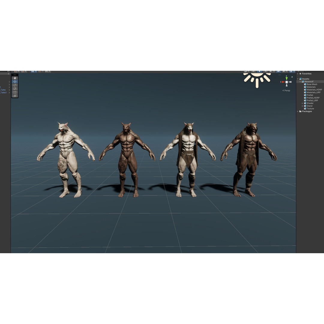 Werewolf 3D Model – Low Poly Game Asset, Fully Rigged, FBX - View 11