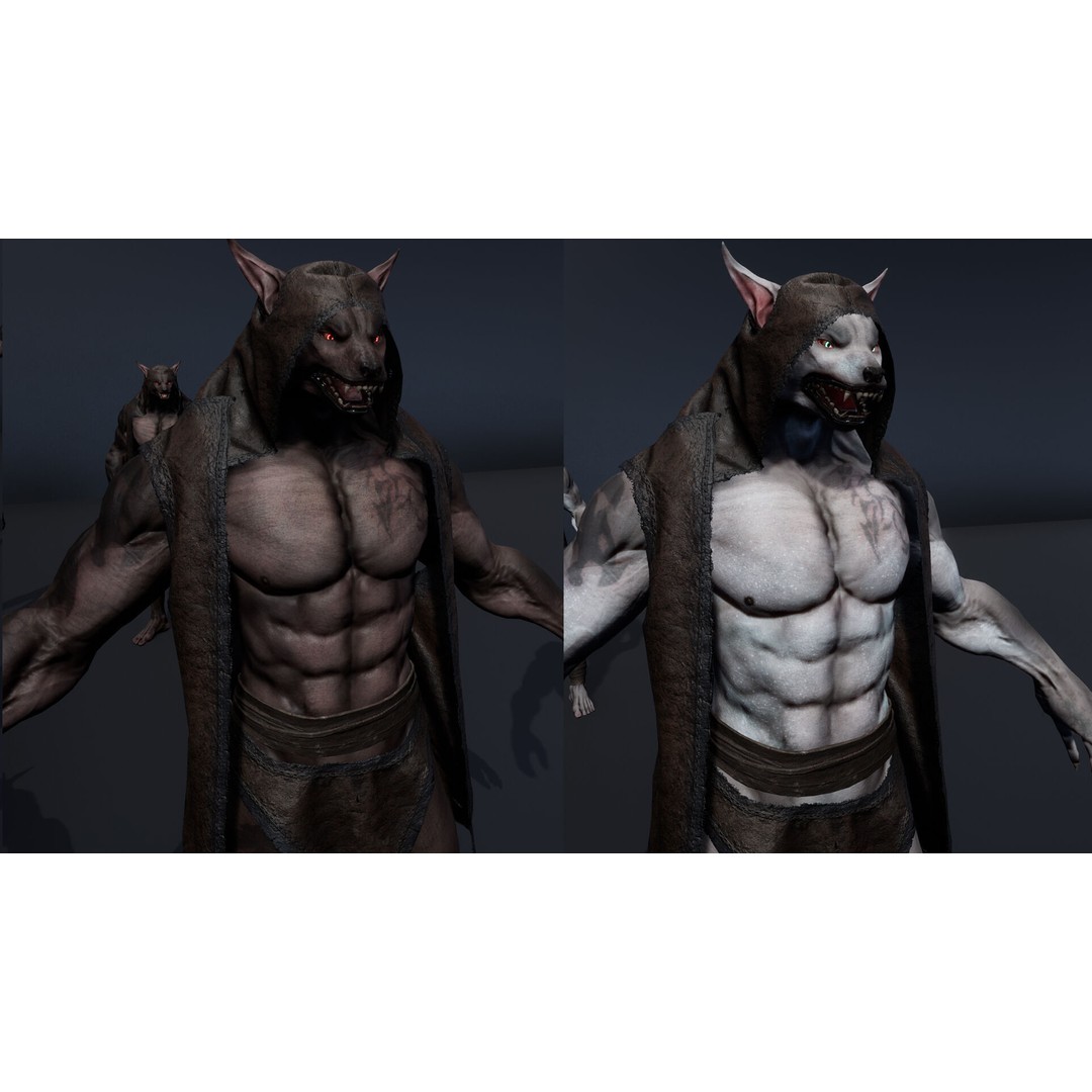 Werewolf 3D Model – Low Poly Game Asset, Fully Rigged, FBX - View 12
