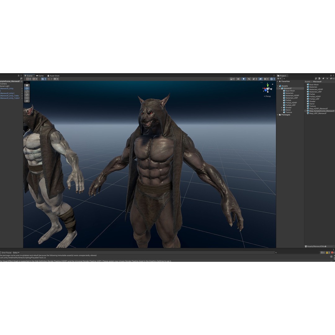 Werewolf 3D Model – Low Poly Game Asset, Fully Rigged, FBX - View 13