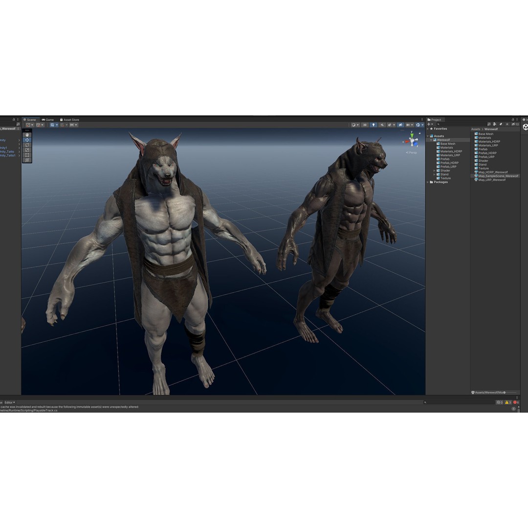 Werewolf 3D Model – Low Poly Game Asset, Fully Rigged, FBX - View 14