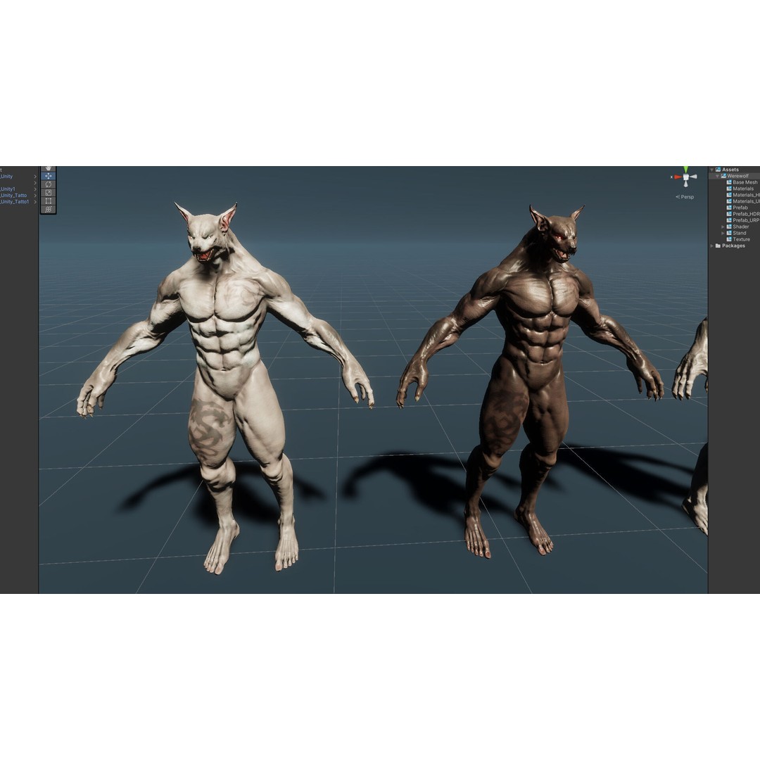 Werewolf 3D Model – Low Poly Game Asset, Fully Rigged, FBX - View 17