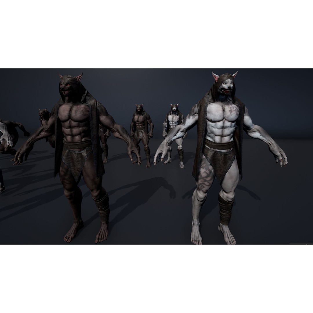 Werewolf 3D Model – Low Poly Game Asset, Fully Rigged, FBX - View 18
