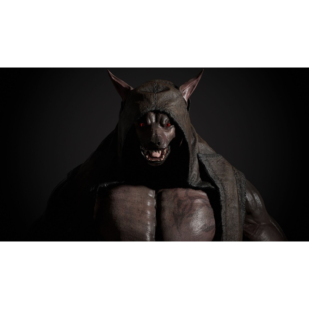 Werewolf 3D Model – Low Poly Game Asset, Fully Rigged, FBX - View 3