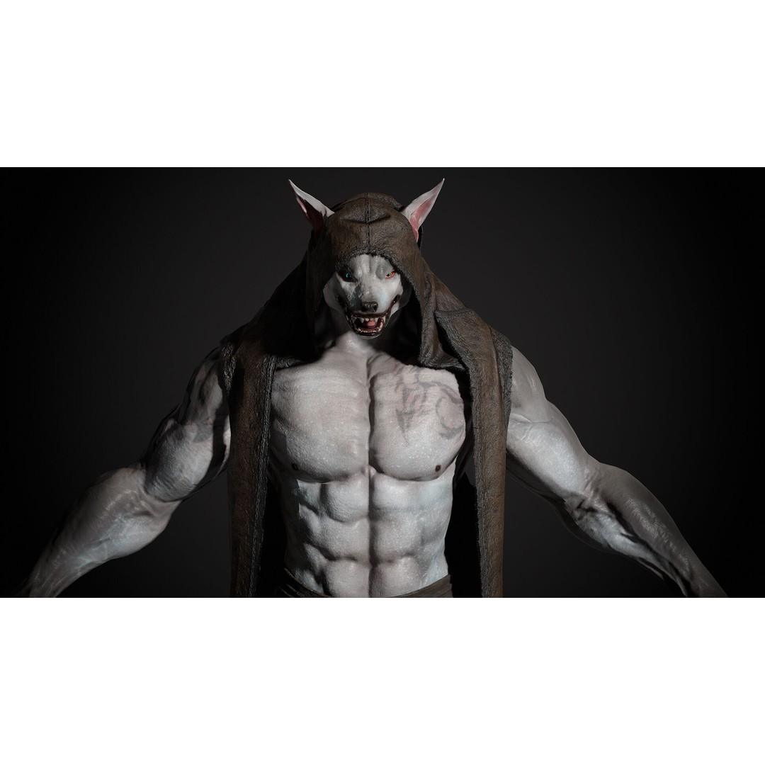 Werewolf 3D Model – Low Poly Game Asset, Fully Rigged, FBX - View 6