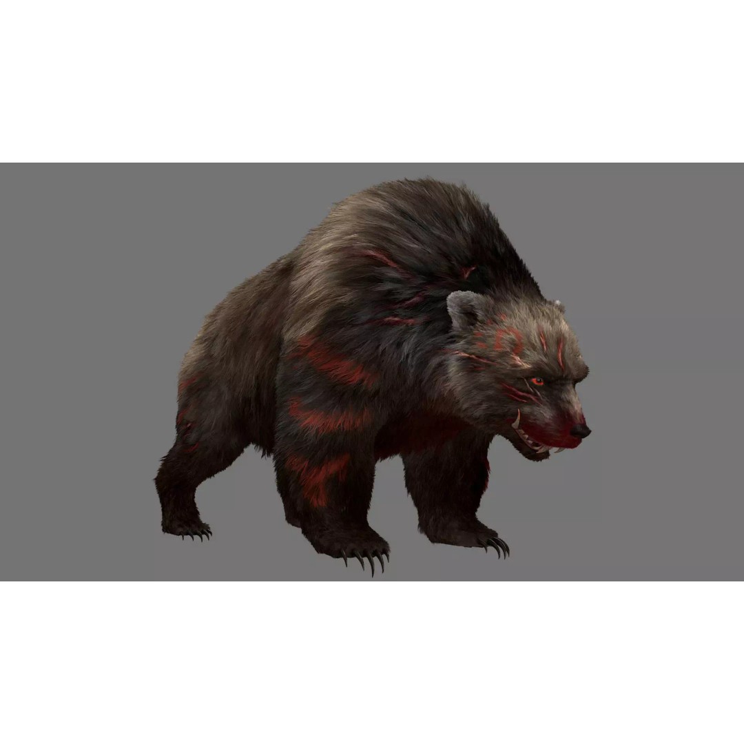 Injured Bear 3D Model – Rigged High Poly Game Asset, FBX, OBJ - View 2
