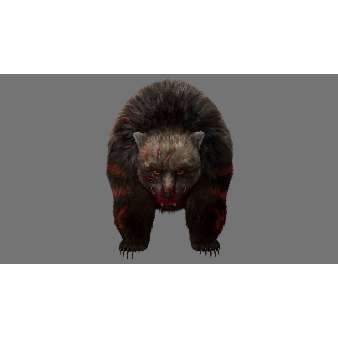 Injured Bear 3D Model – Rigged High Poly Game Asset, FBX, OBJ - View 3