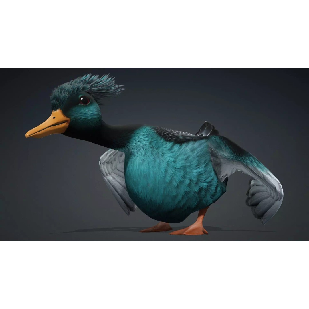 Duck-B2 3D Model – Rigged Animated Bird with PBR Textures, FBX - View 5