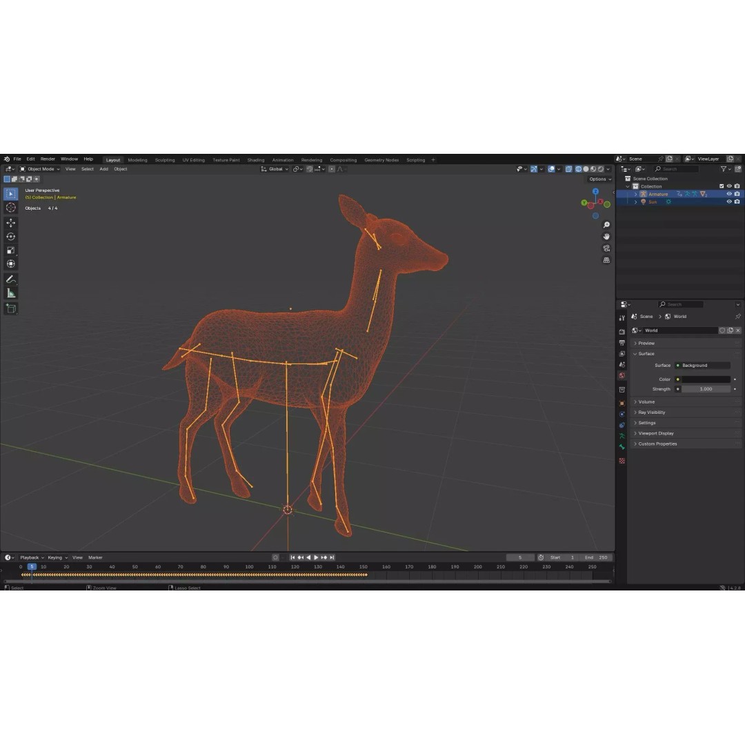 Deer 3D Model – Rigged Animated PBR Asset for Unity & Blender - View 21