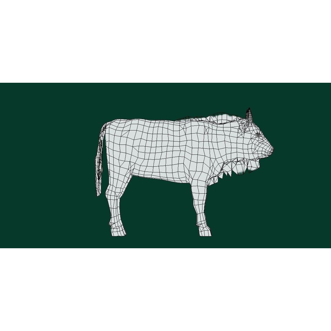 European Bison Calf 3D Model – Low Poly Game Asset, FBX, PBR - View 11