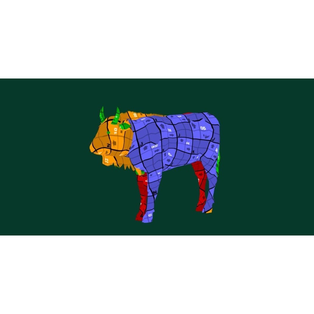 European Bison Calf 3D Model – Low Poly Game Asset, FBX, PBR - View 13