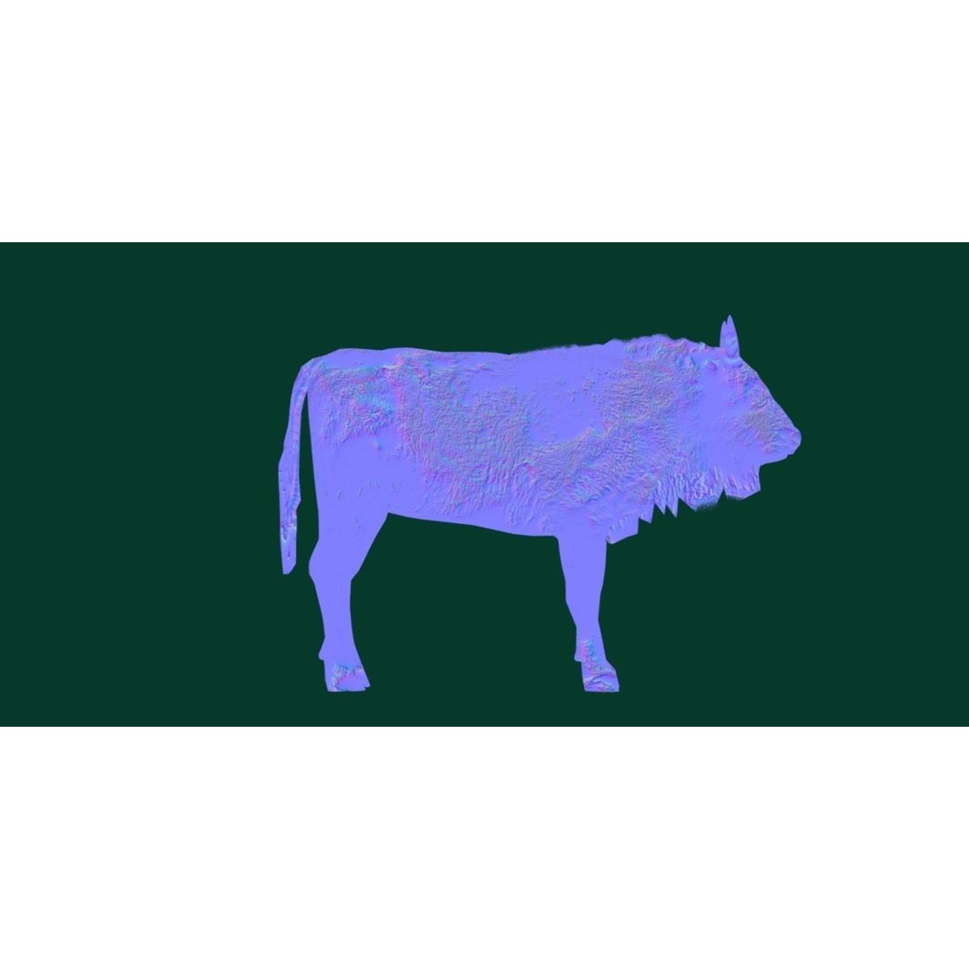 European Bison Calf 3D Model – Low Poly Game Asset, FBX, PBR - View 19