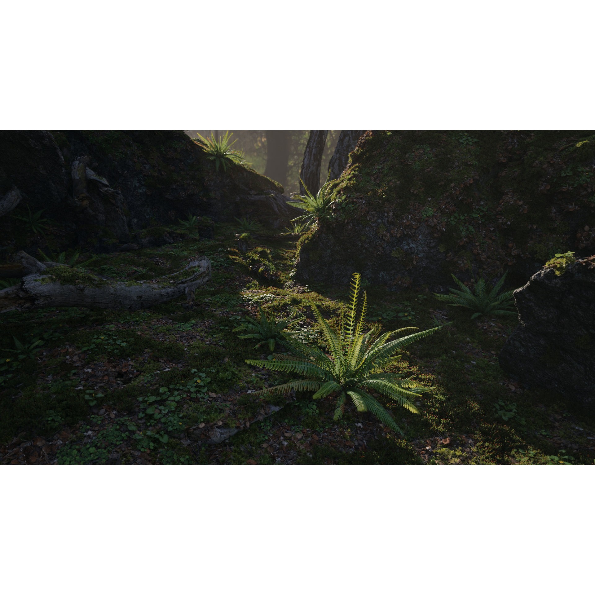 Moss Biome Ground Scatter - Low-Poly Game-Ready 3D Model