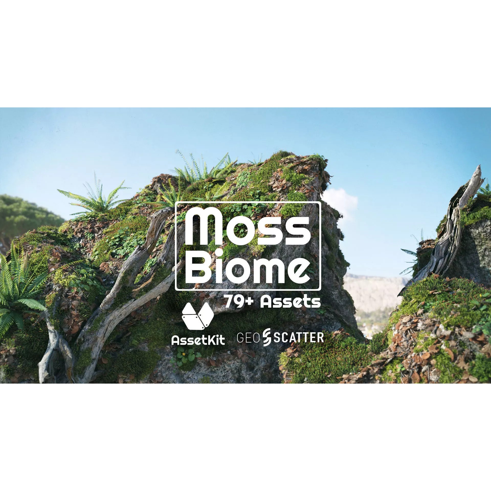 Moss Biome Ground Scatter - Low-Poly Game-Ready 3D Model - View 2