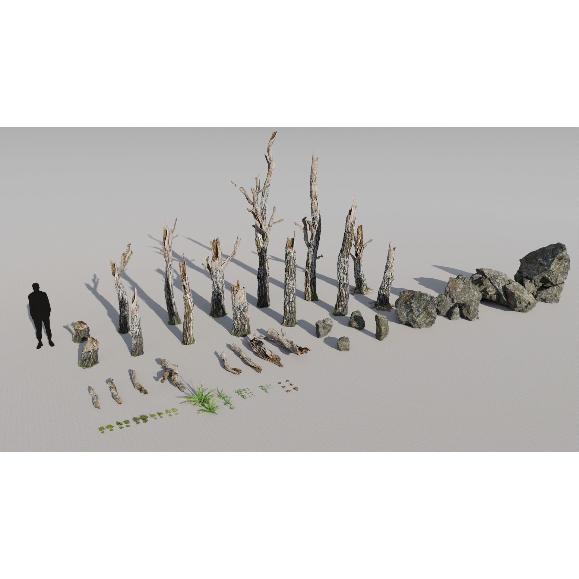 Moss Biome Ground Scatter - Low-Poly Game-Ready 3D Model - View 5